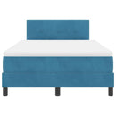 vidaXL Boxrugós ágy fejtámlával Kék 120 x 190 cm Bársony