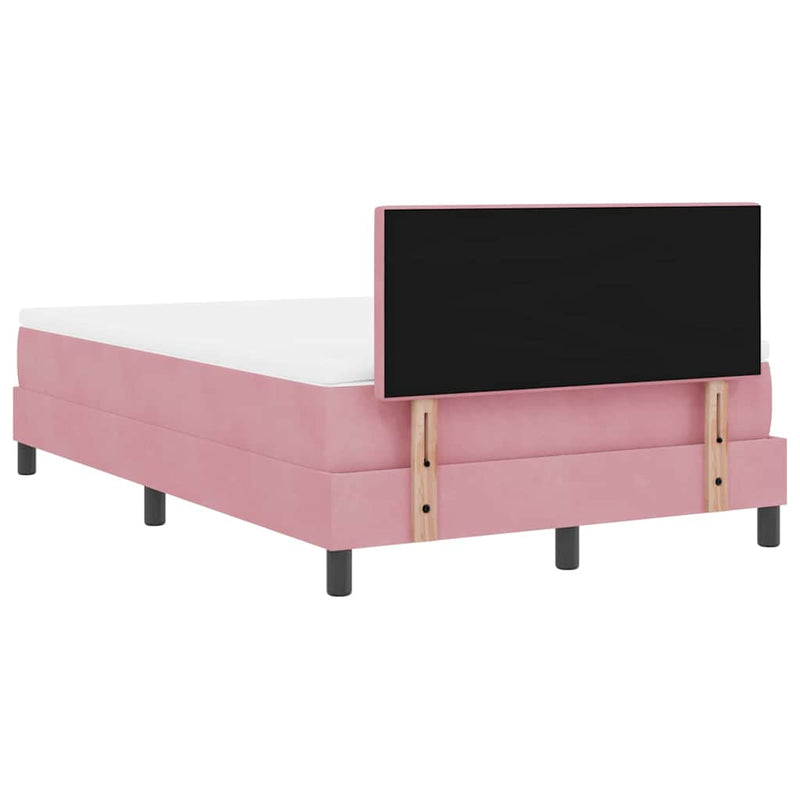 vidaXL Boxrugós ágy fejtámlával Rózsaszín 120 x 190 cm Bársony