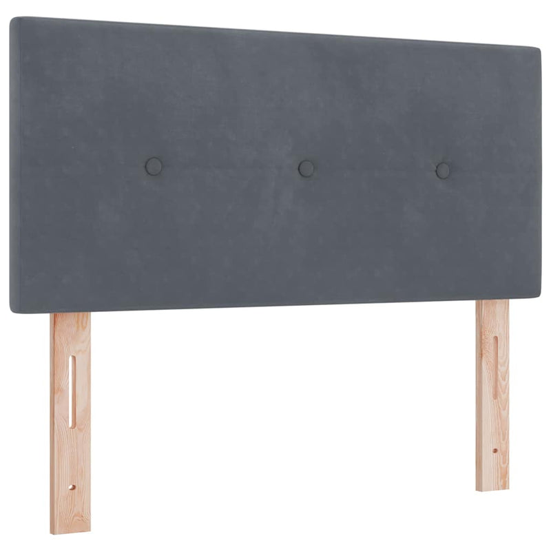 vidaXL Boxrugós ágy matracmal Sötétszürke 120 x 200 cm Bársony