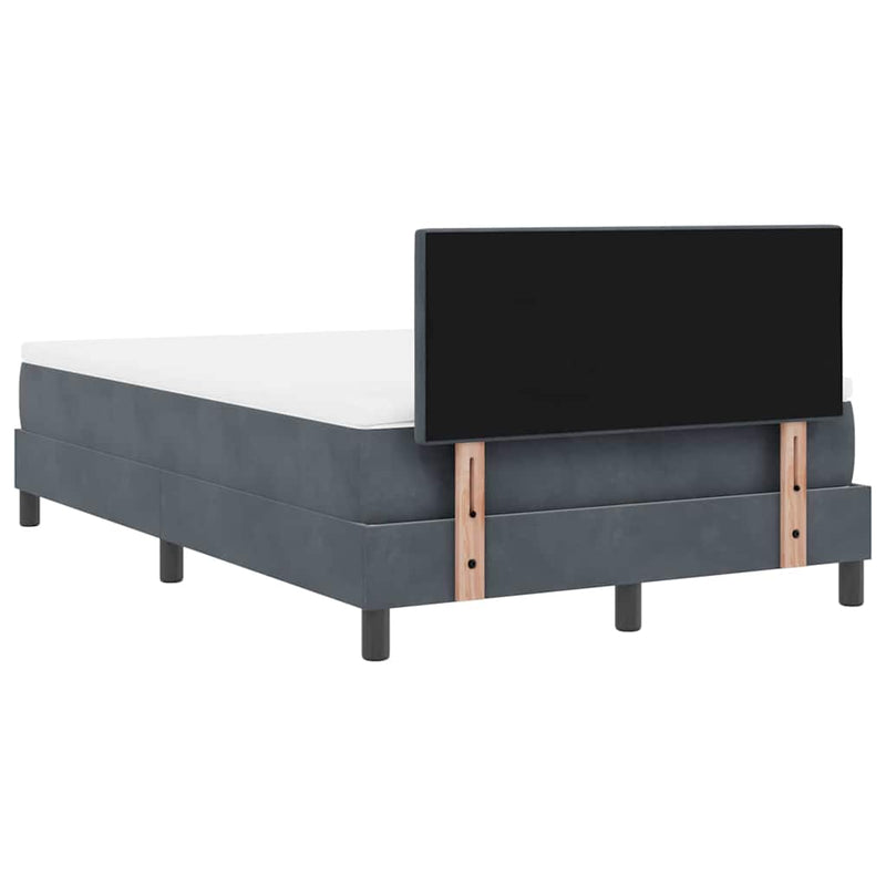 vidaXL Boxrugós ágy matracmal Sötétszürke 120 x 200 cm Bársony