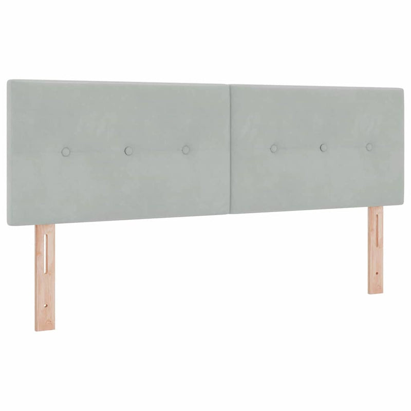 vidaXL Boxrugós ágy fejtámlával Világosszürke 160 x 200 cm Bársony