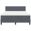 vidaXL Boxrugós ágy fejtámlával Sötétszürke 160 x 200 cm Bársony