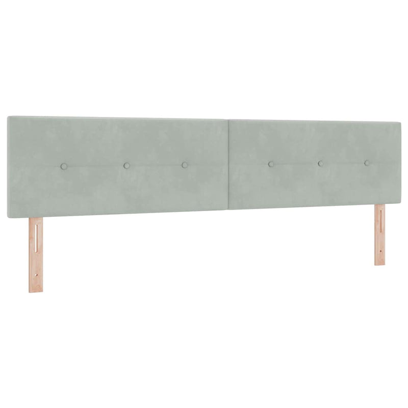 vidaXL Boxrugós ágy fejtámlával Világosszürke 200 x 200 cm Bársony