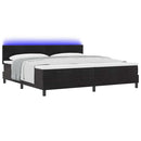 vidaXL LED Box Spring Ágy LED szalagokkal Fekete 200 x 200 cm Bársony