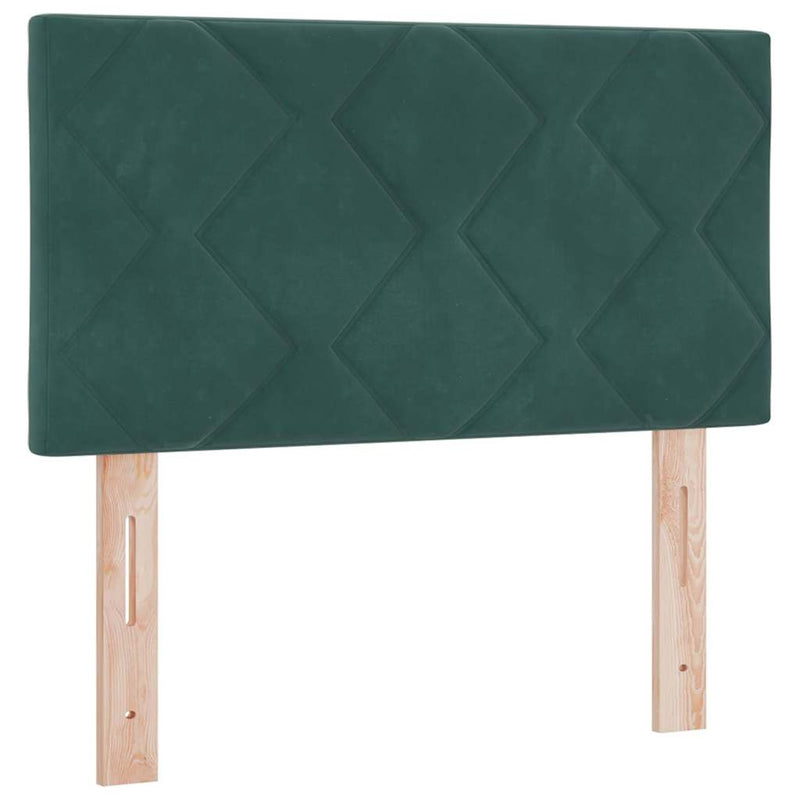 vidaXL Boxrugós ágy fejtámlával Sötétzöld 80 x 200 cm Bársony