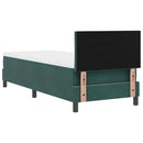 vidaXL LED Box Spring Ágy fejtámlával Sötétzöld 80 x 200 cm Bársony