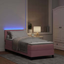 vidaXL LED Box Spring Ágy fejtámlával Rózsaszín 80 x 200 cm Bársony
