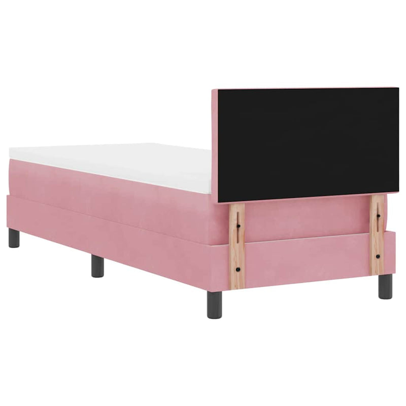 vidaXL Boxrugós ágy fejtámlával Rózsaszín 80 x 200 cm Bársony