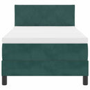 vidaXL Boxrugós ágy fejtámlával Sötétzöld 100 x 200 cm Bársony