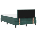 vidaXL LED Box Spring Ágy fejtámlával Sötétzöld 120 x 190 cm Bársony