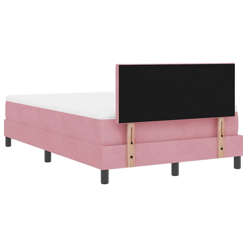 vidaXL Boxrugós ágy fejtámlával Rózsaszín 120 x 190 cm Bársony