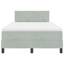vidaXL Boxrugós ágy fejtámlával Világosszürke 120 x 200 cm Bársony