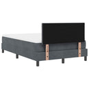 vidaXL LED Box Spring Ágy fejtámlával Sötétszürke 120 x 200 cm Bársony