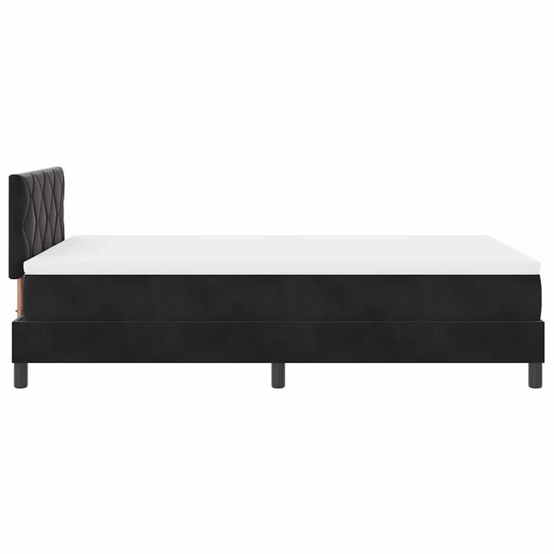 vidaXL Boxrugós ágy fejtámlával Fekete 120 x 200 cm Bársony