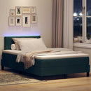 vidaXL LED Box Spring Ágy fejtámlával Sötétzöld 120 x 200 cm Bársony