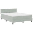 vidaXL LED Box Spring Ágy matracmal Világosszürke 140 x 200 cm Bársony