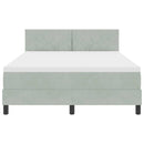 vidaXL Boxrugós ágy fejtámlával Világosszürke 160 x 200 cm Bársony