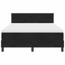 vidaXL LED Box Spring Ágy LED szalagokkal Fekete 160 x 200 cm Bársony