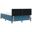 vidaXL LED Box Spring Ágy fejtámlával Sötét kék 160 x 200 cm Bársony