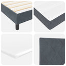 vidaXL LED Box Spring Ágy fejtámlával Sötétszürke 180 x 200 cm Bársony