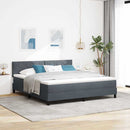 vidaXL LED Box Spring Ágy fejtámlával Sötétszürke 180 x 200 cm Bársony