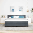 vidaXL LED Box Spring Ágy fejtámlával Sötétszürke 180 x 200 cm Bársony