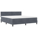 vidaXL LED Box Spring Ágy fejtámlával Sötétszürke 180 x 200 cm Bársony