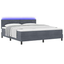 vidaXL LED Box Spring Ágy fejtámlával Sötétszürke 180 x 200 cm Bársony