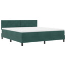 vidaXL LED Box Spring Ágy fejtámlával Sötétzöld 180 x 200 cm Bársony