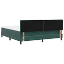 vidaXL LED Box Spring Ágy fejtámlával Sötétzöld 180 x 200 cm Bársony