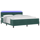 vidaXL LED Box Spring Ágy fejtámlával Sötétzöld 180 x 200 cm Bársony