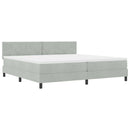 vidaXL LED Box Spring Ágy Világosszürke 200 x 200 cm Bársony