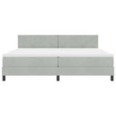 vidaXL LED Box Spring Ágy Világosszürke 200 x 200 cm Bársony