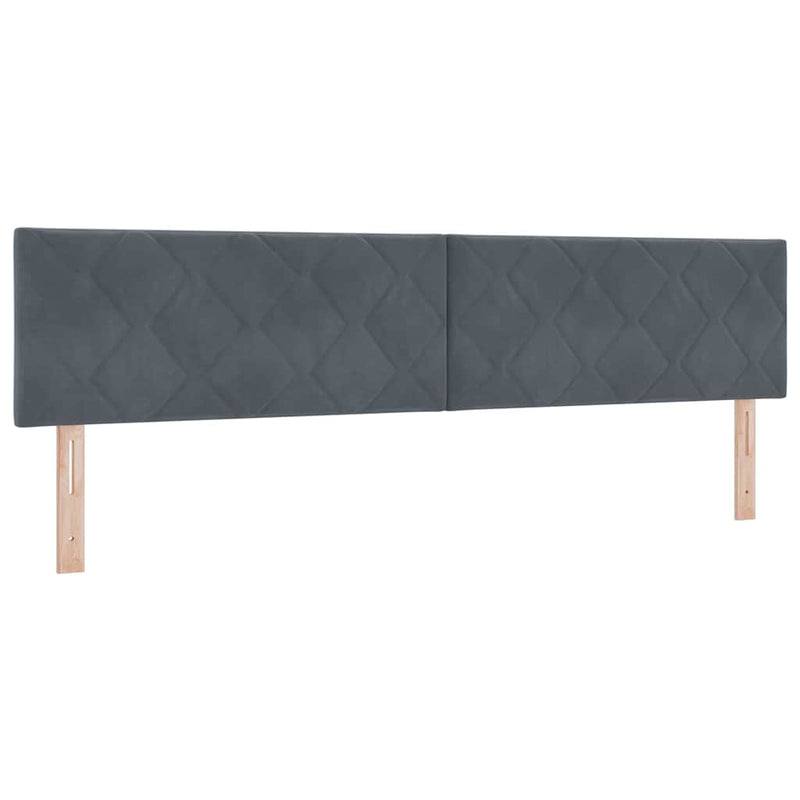 vidaXL Boxrugós ágy fejtámlával Sötétszürke 200 x 200 cm Bársony
