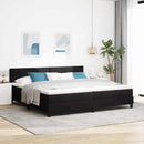 vidaXL LED Box Spring Ágy fejtámlával Fekete 200 x 200 cm Bársony
