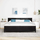vidaXL LED Box Spring Ágy fejtámlával Fekete 200 x 200 cm Bársony