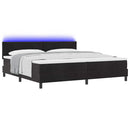 vidaXL LED Box Spring Ágy fejtámlával Fekete 200 x 200 cm Bársony