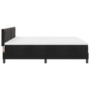 vidaXL LED Box Spring Ágy fejtámlával Fekete 200 x 200 cm Bársony