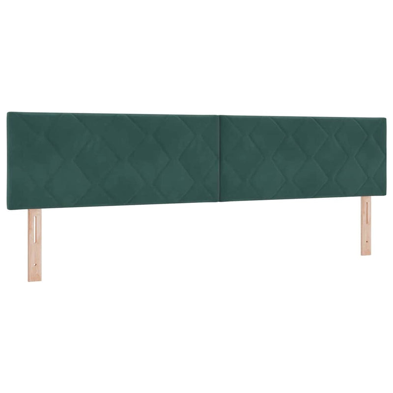 vidaXL Boxrugós ágy fejtámlával Sötétzöld 200 x 200 cm Bársony