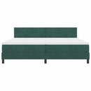 vidaXL LED Box Spring Ágy fejtámlával Sötétzöld 200 x 200 cm Bársony
