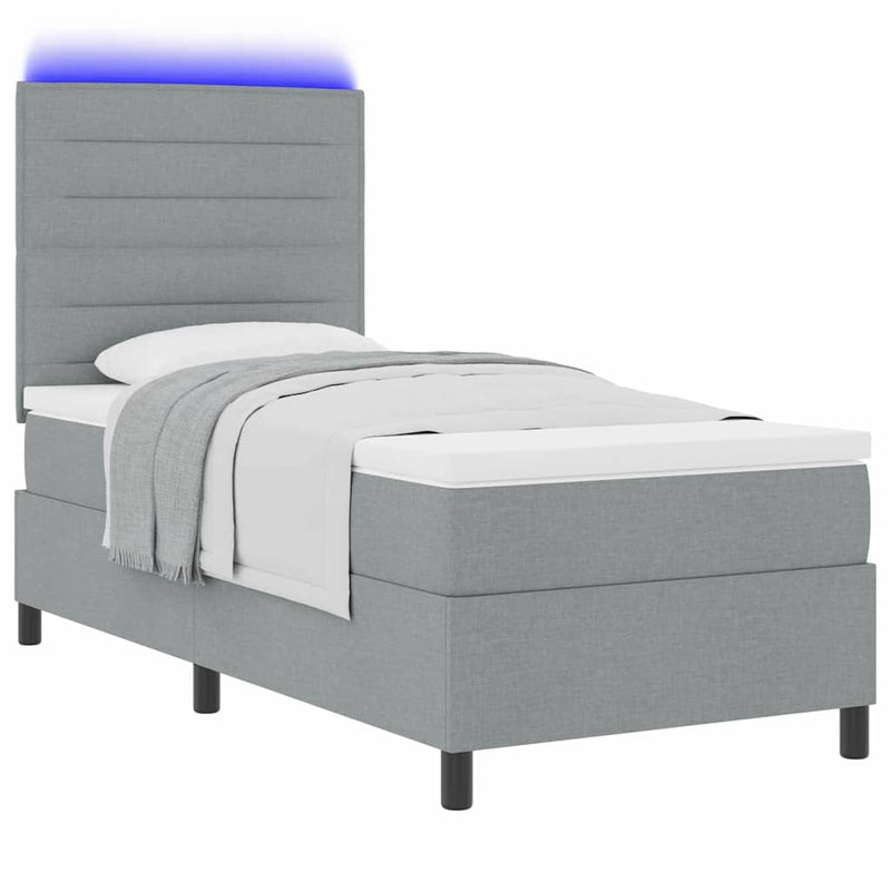 vidaXL Boxrugós ágy matracmal Világosszürke 80 x 200 cm szövet