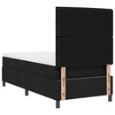 vidaXL Boxrugós ágy matracmal leddel Fekete 90 x 190 cm szövet
