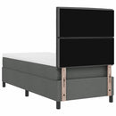 vidaXL Boxrugós ágy matracmal leddel Sötétszürke 90 x 200 cm szövet