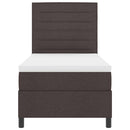 vidaXL Boxrugós ágy matracmal leddel sötétbarna 90 x 200 cm szövet