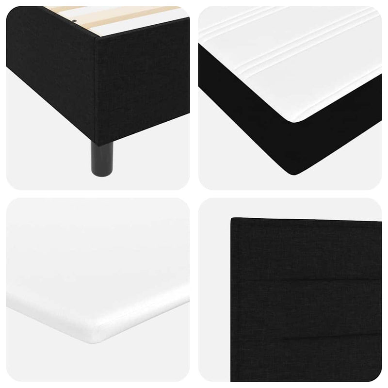 vidaXL Boxrugós ágy matracmal fejtámlával Fekete 100 x 200 cm szövet