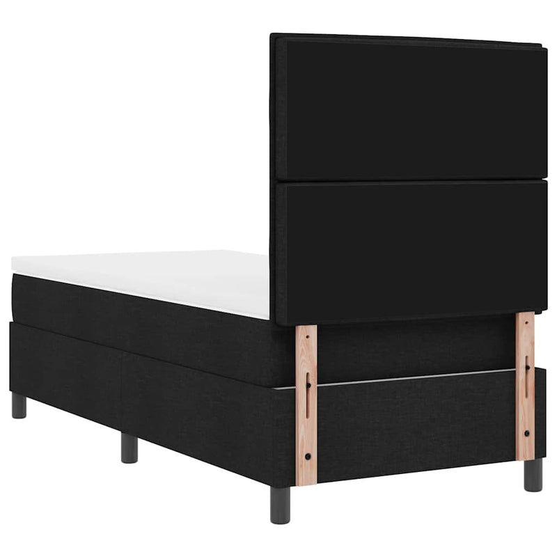 vidaXL Boxrugós ágy matracmal fejtámlával Fekete 100 x 200 cm szövet