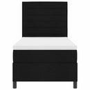 vidaXL Boxrugós ágy matracmal fejtámlával Fekete 100 x 200 cm szövet