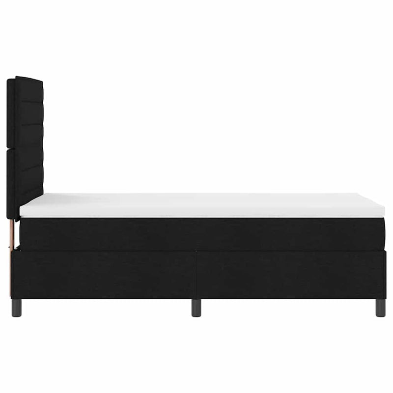 vidaXL Boxrugós ágy matracmal fejtámlával Fekete 100 x 200 cm szövet