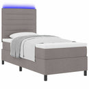 vidaXL Boxrugós ágy matracmal leddel Tópszínű 100 x 200 cm szövet