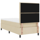 vidaXL Boxrugós ágy matracmal leddel Krém 100 x 200 cm szövet